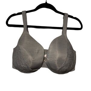 Cacique Lightly Lined Full Coverage Grey Lace Bra W Underwire size 38F